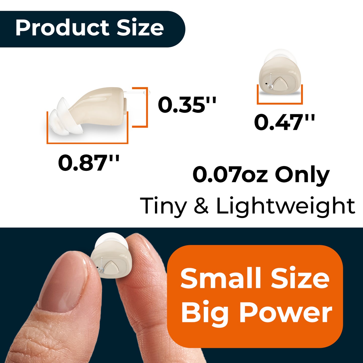 Invisible In-Ear Hearing Aid with One Button Control