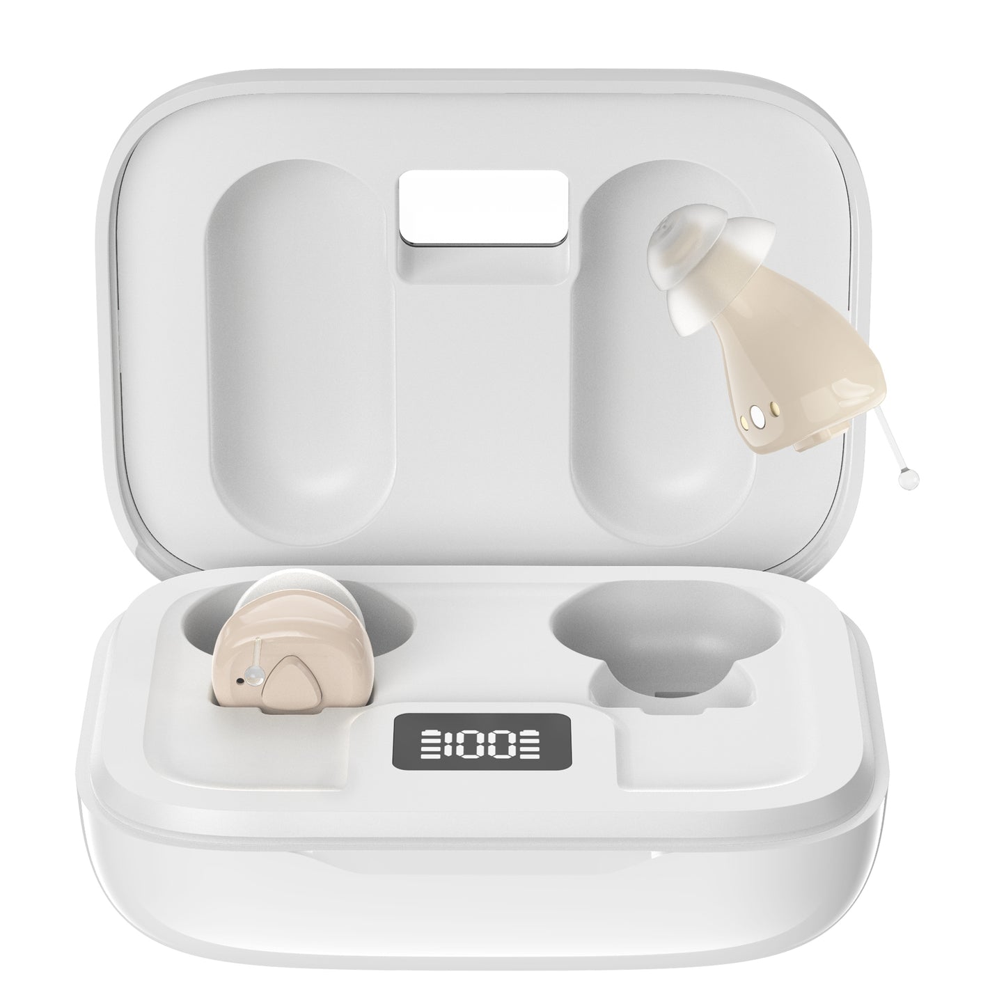 Invisible In-Ear Hearing Aid with One Button Control