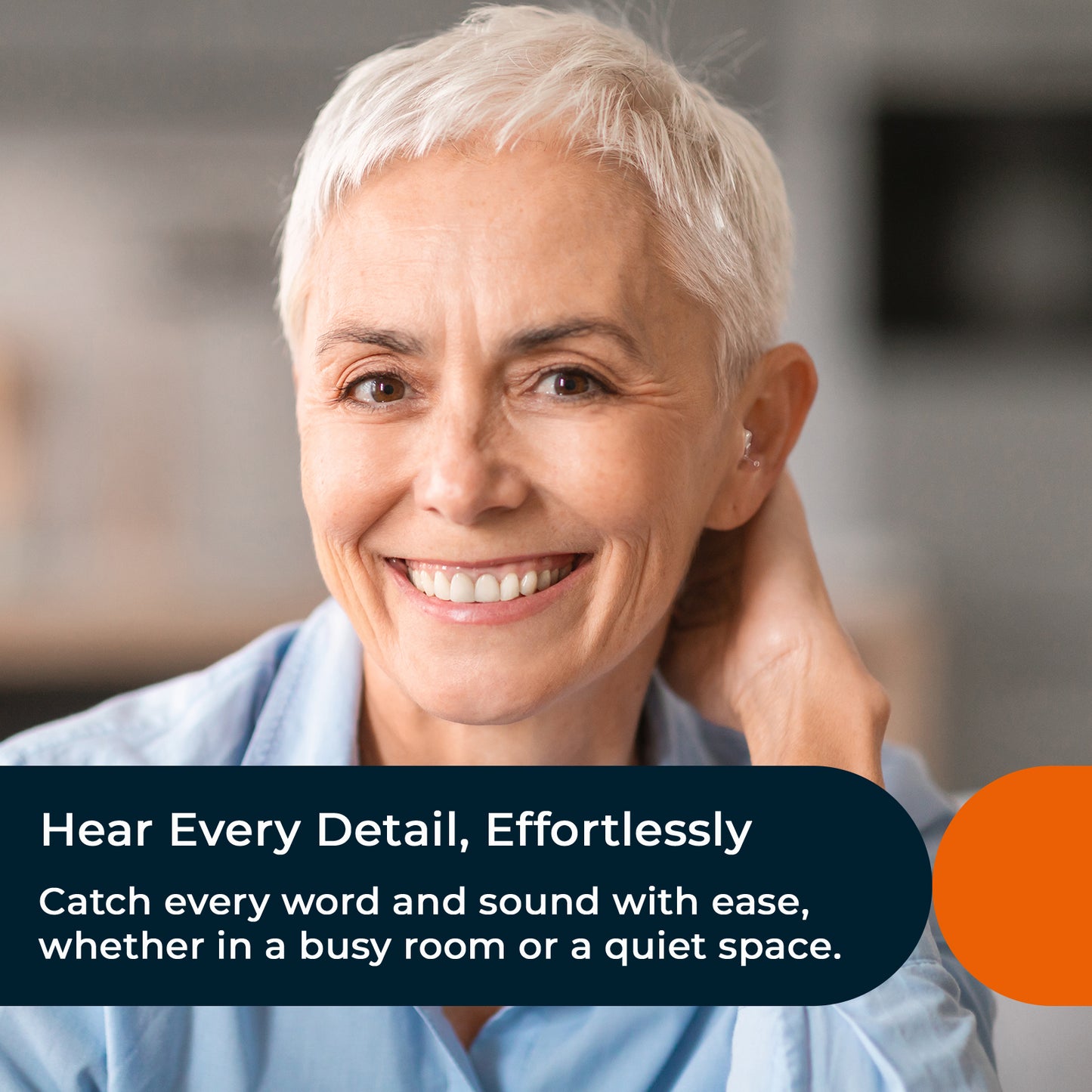 Invisible In-Ear Hearing Aid with One Button Control